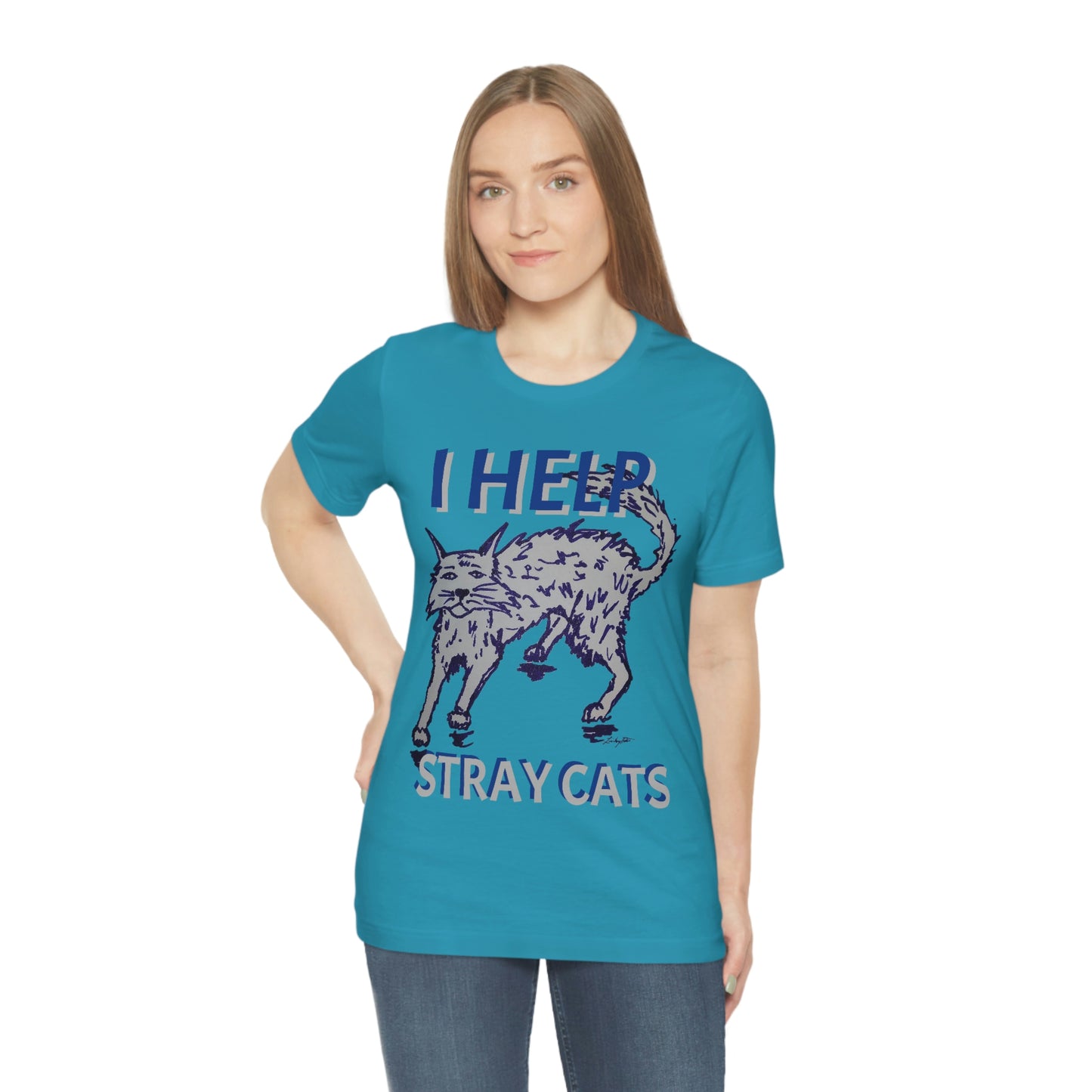 I HELP STRAY CATS Unisex Jersey Short Sleeve Tee