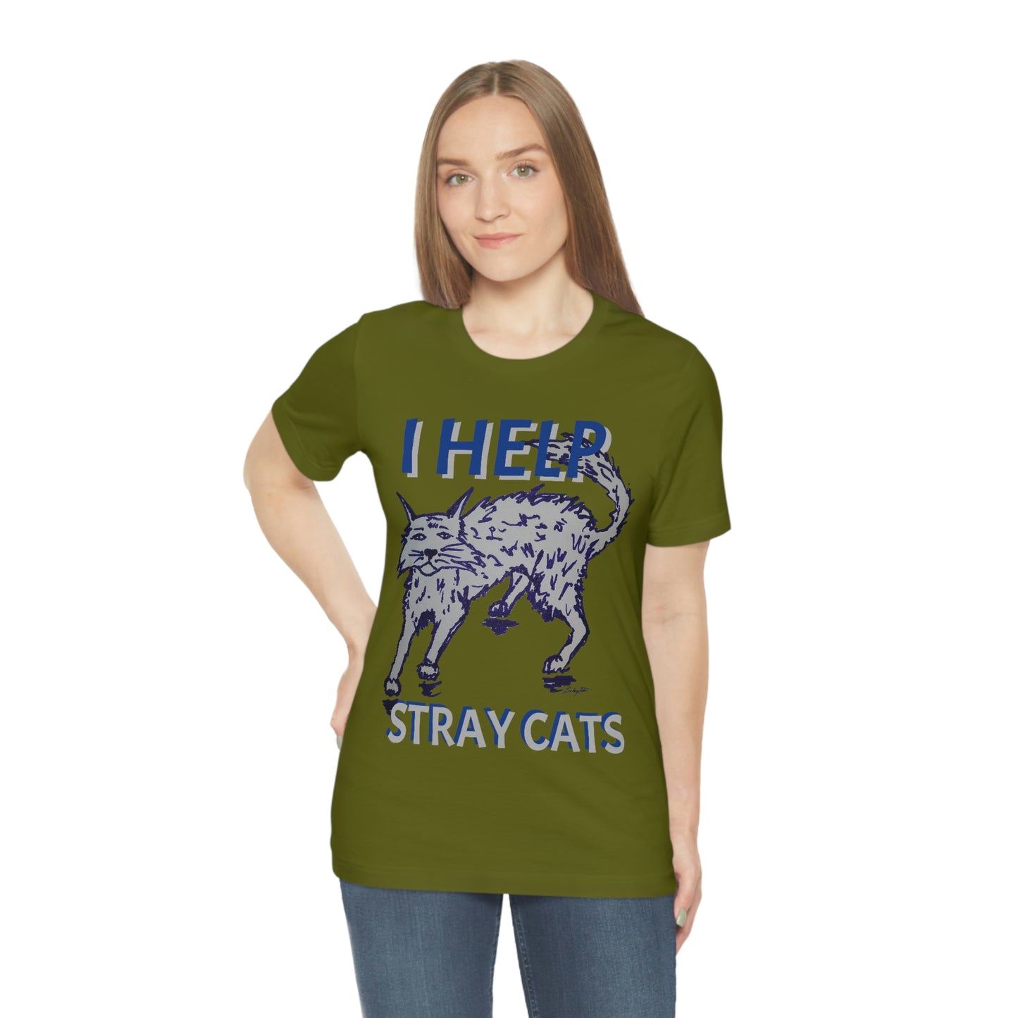 I HELP STRAY CATS Unisex Jersey Short Sleeve Tee