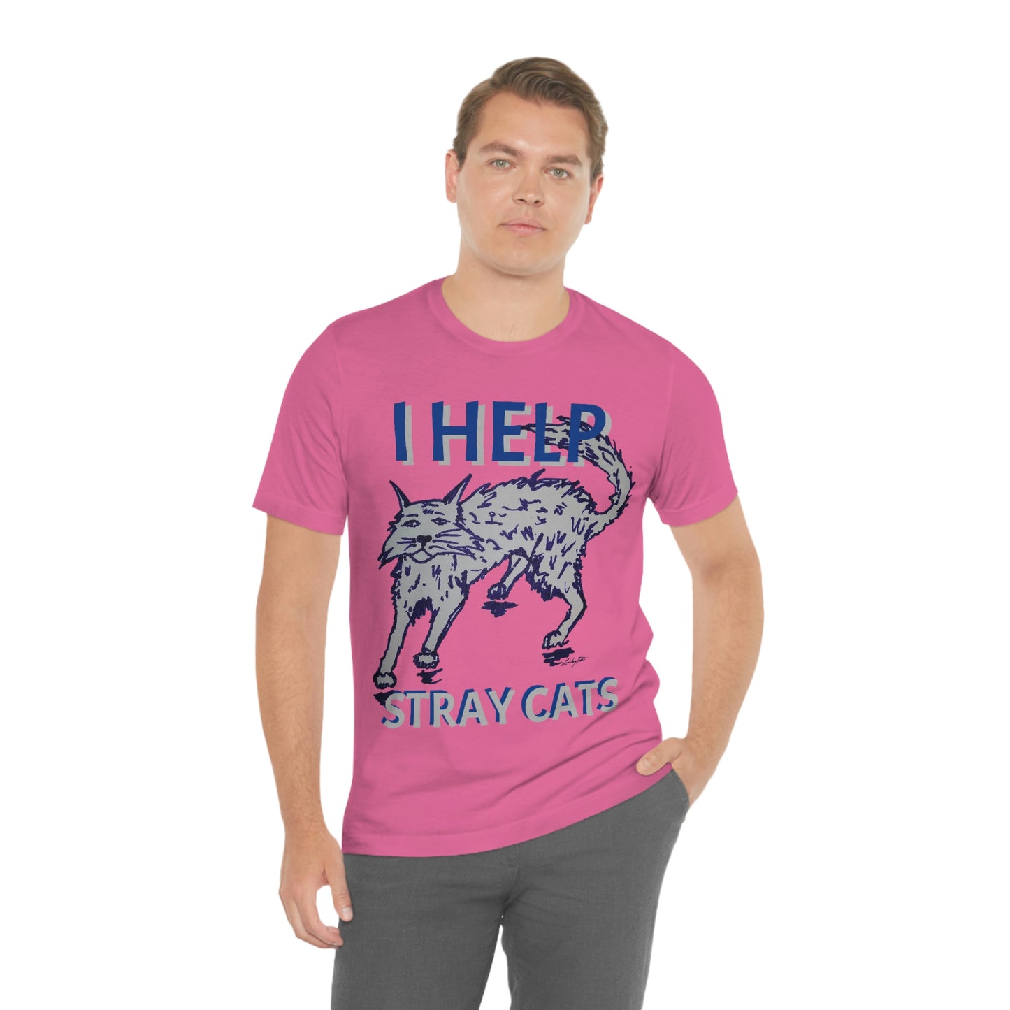 I HELP STRAY CATS Unisex Jersey Short Sleeve Tee