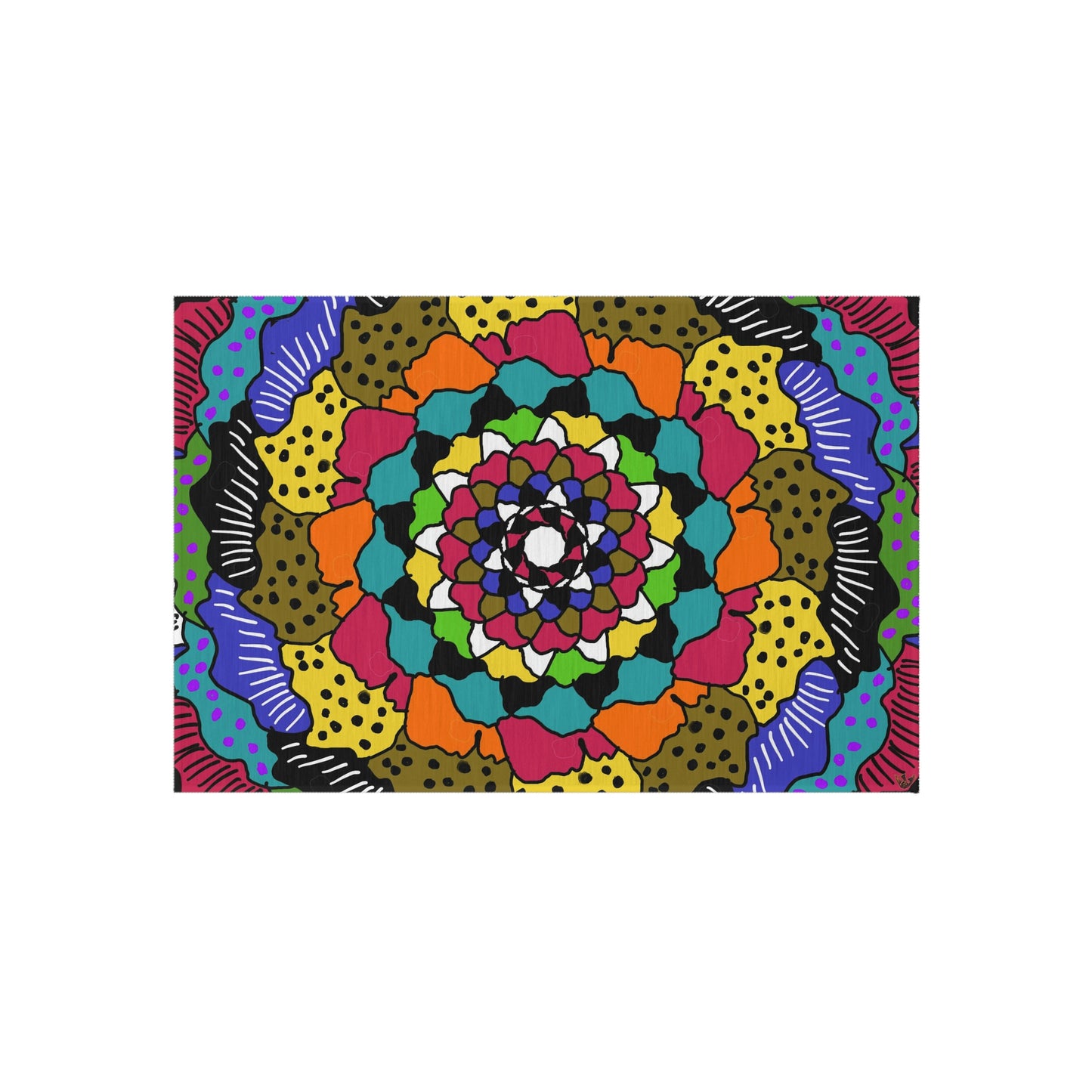 Kaleidoscope of Colors Art by Jan Outdoor Rug ♥ FREE SHIPPING