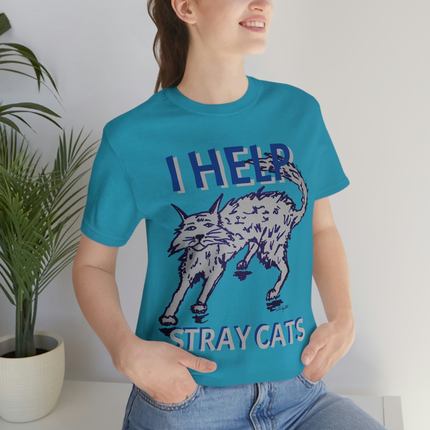 I HELP STRAY CATS Unisex Jersey Short Sleeve Tee