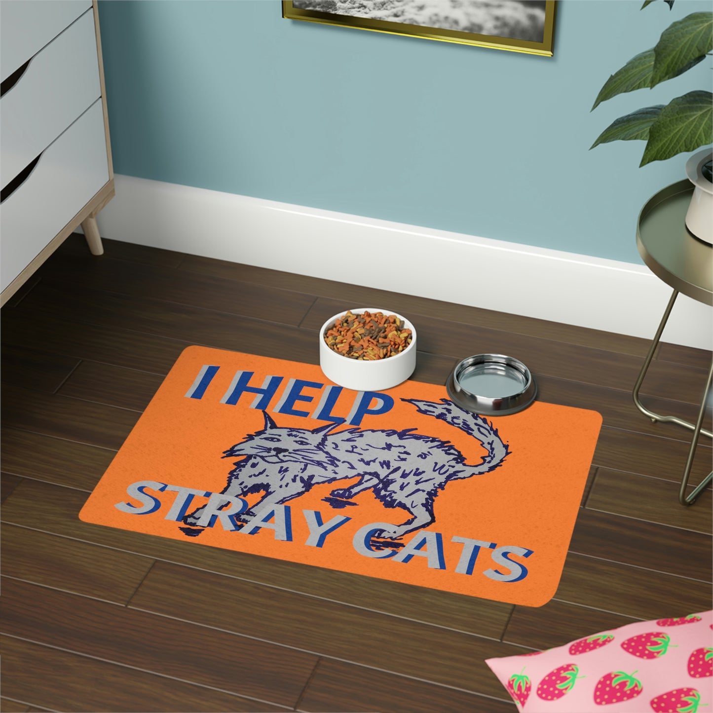 I HELP STRAY CATS Pet Food Mat (12x18)