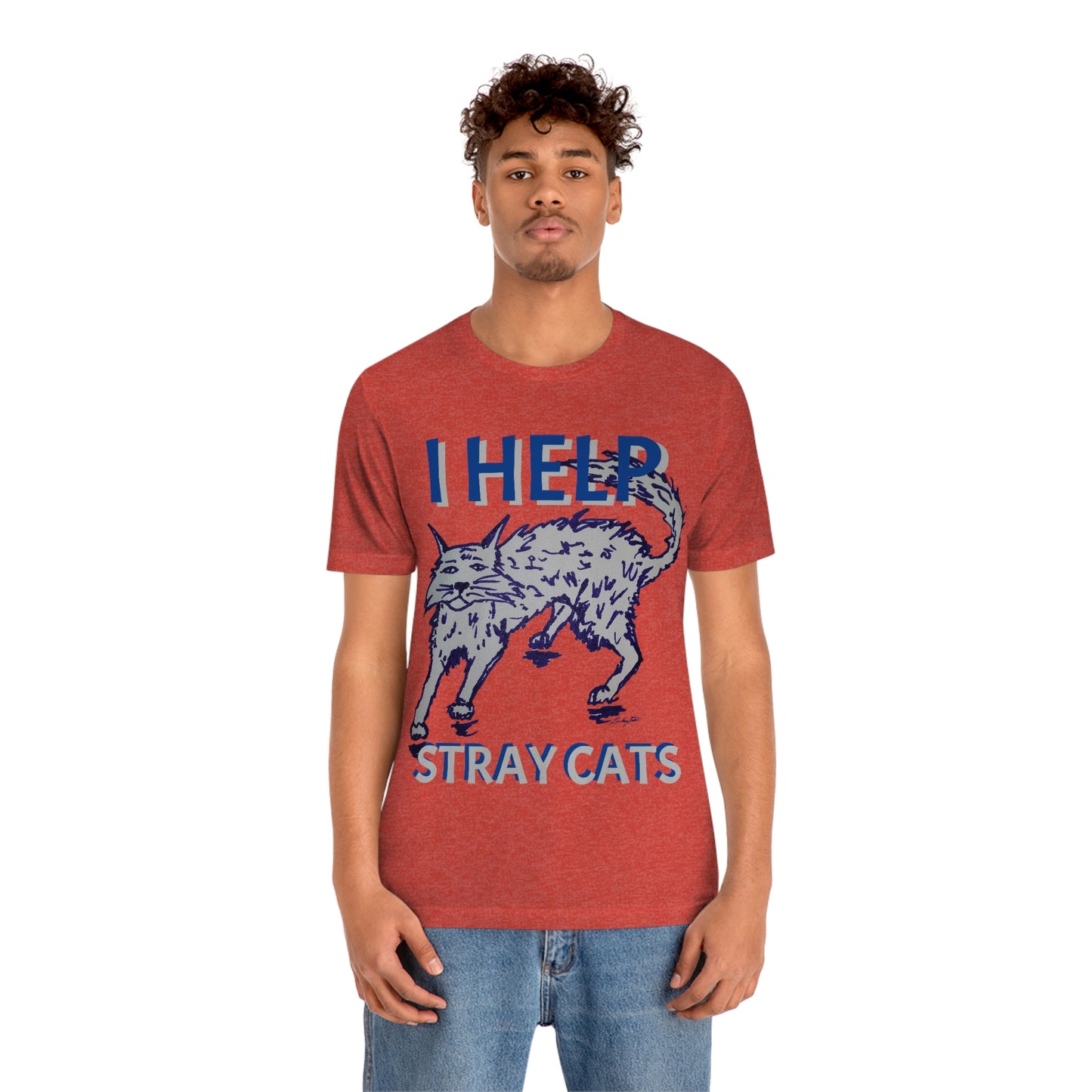 I HELP STRAY CATS Unisex Jersey Short Sleeve Tee