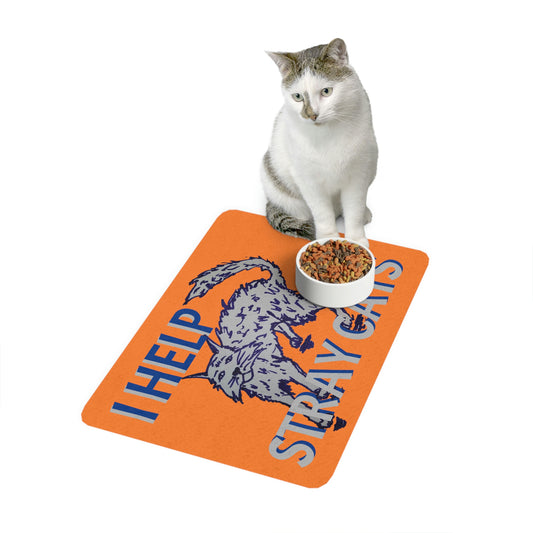 I HELP STRAY CATS Pet Food Mat (12x18)