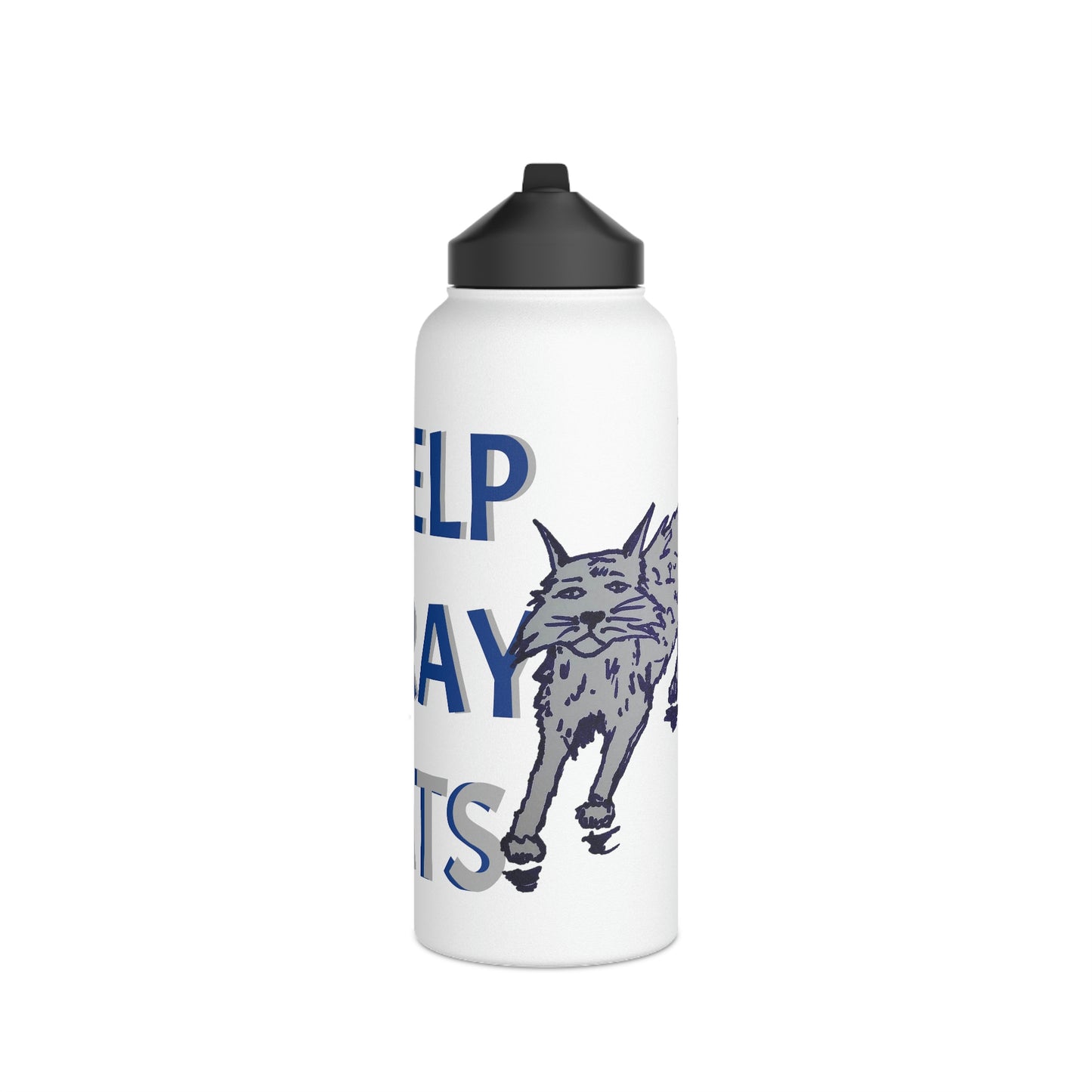 I HELP STRAY CATS Stainless Steel Water Bottle, Standard Lid