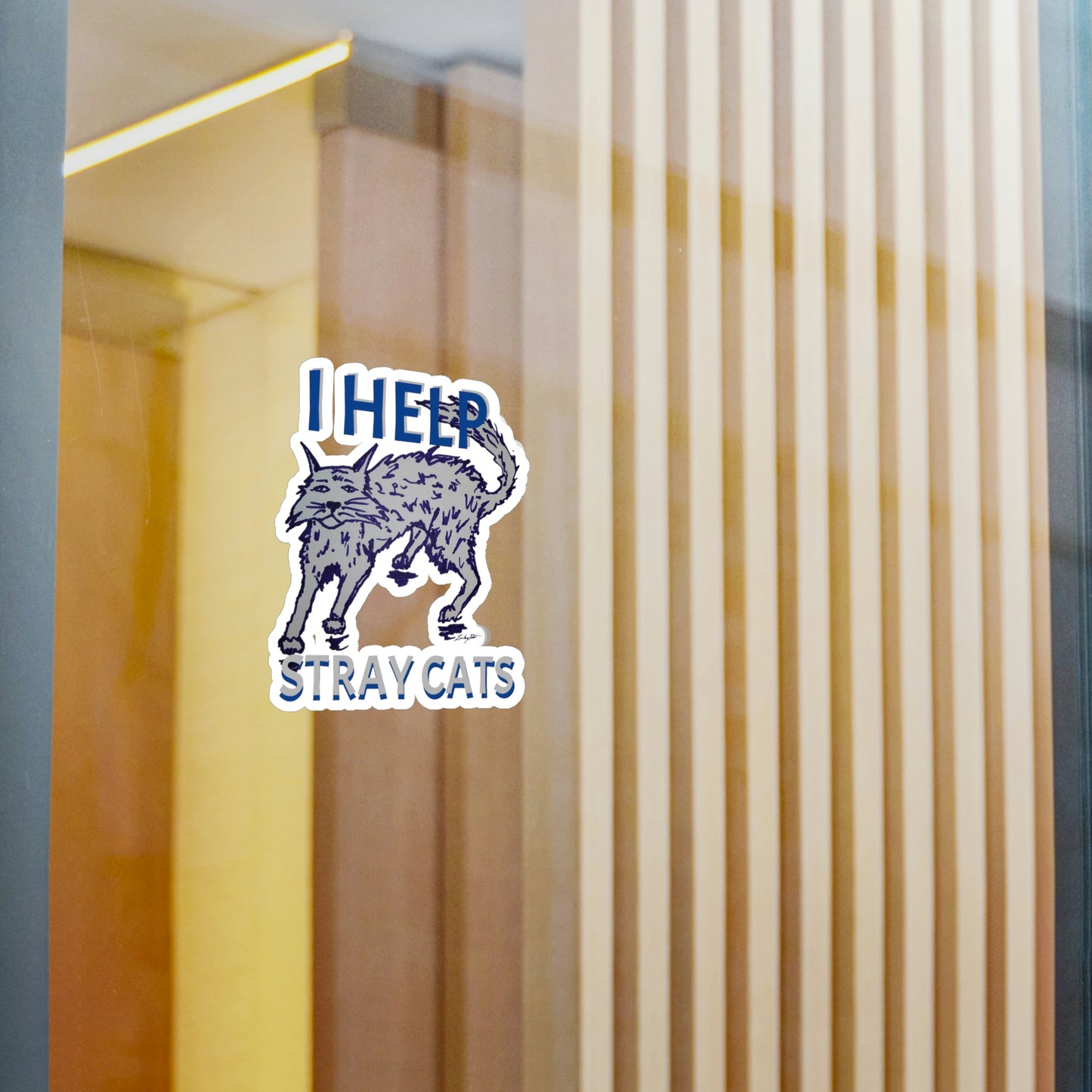 I HELP STRAY CATS Kiss-Cut Vinyl Decals