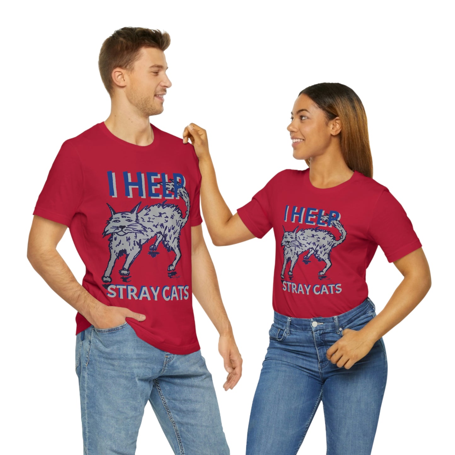 I HELP STRAY CATS Unisex Jersey Short Sleeve Tee