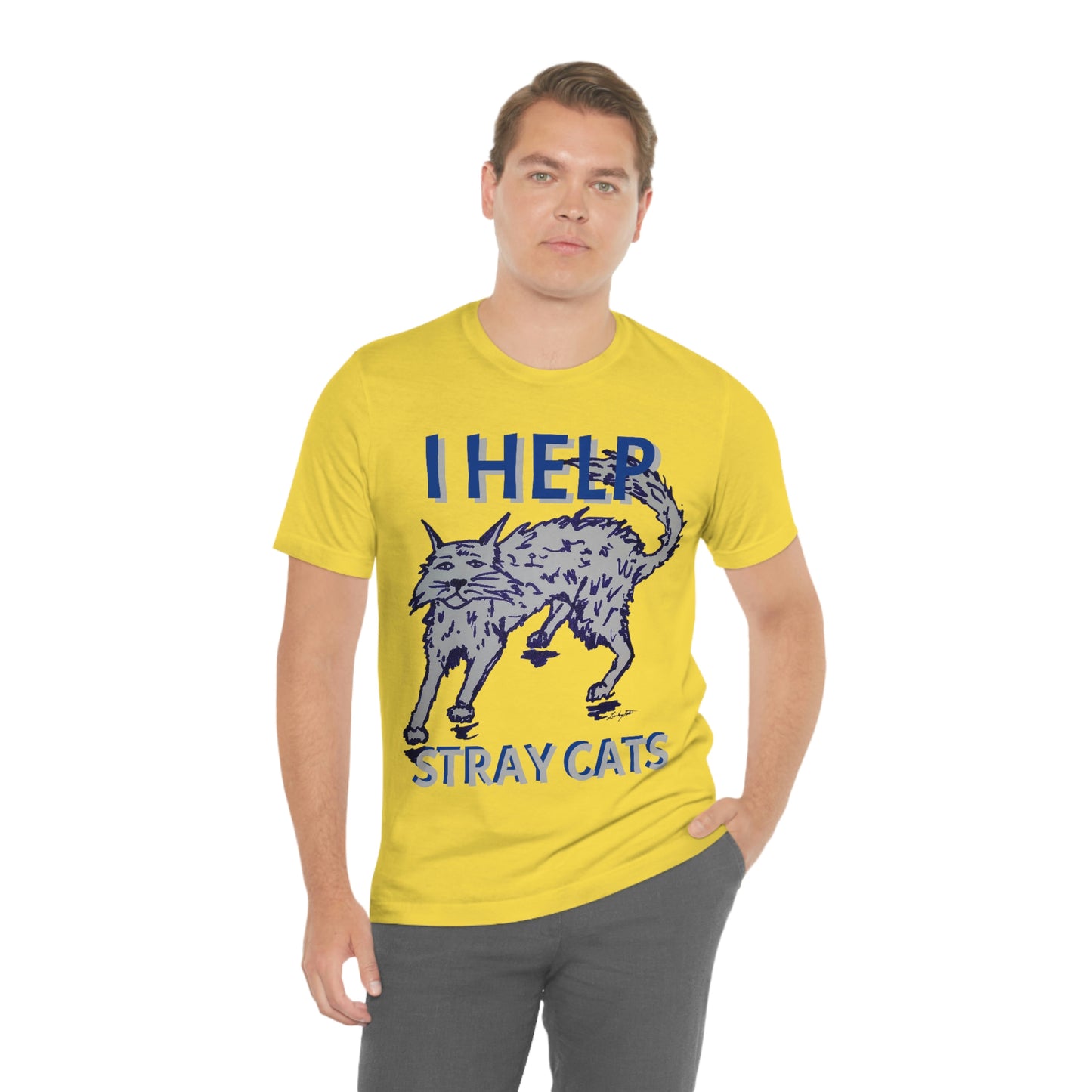 I HELP STRAY CATS Unisex Jersey Short Sleeve Tee