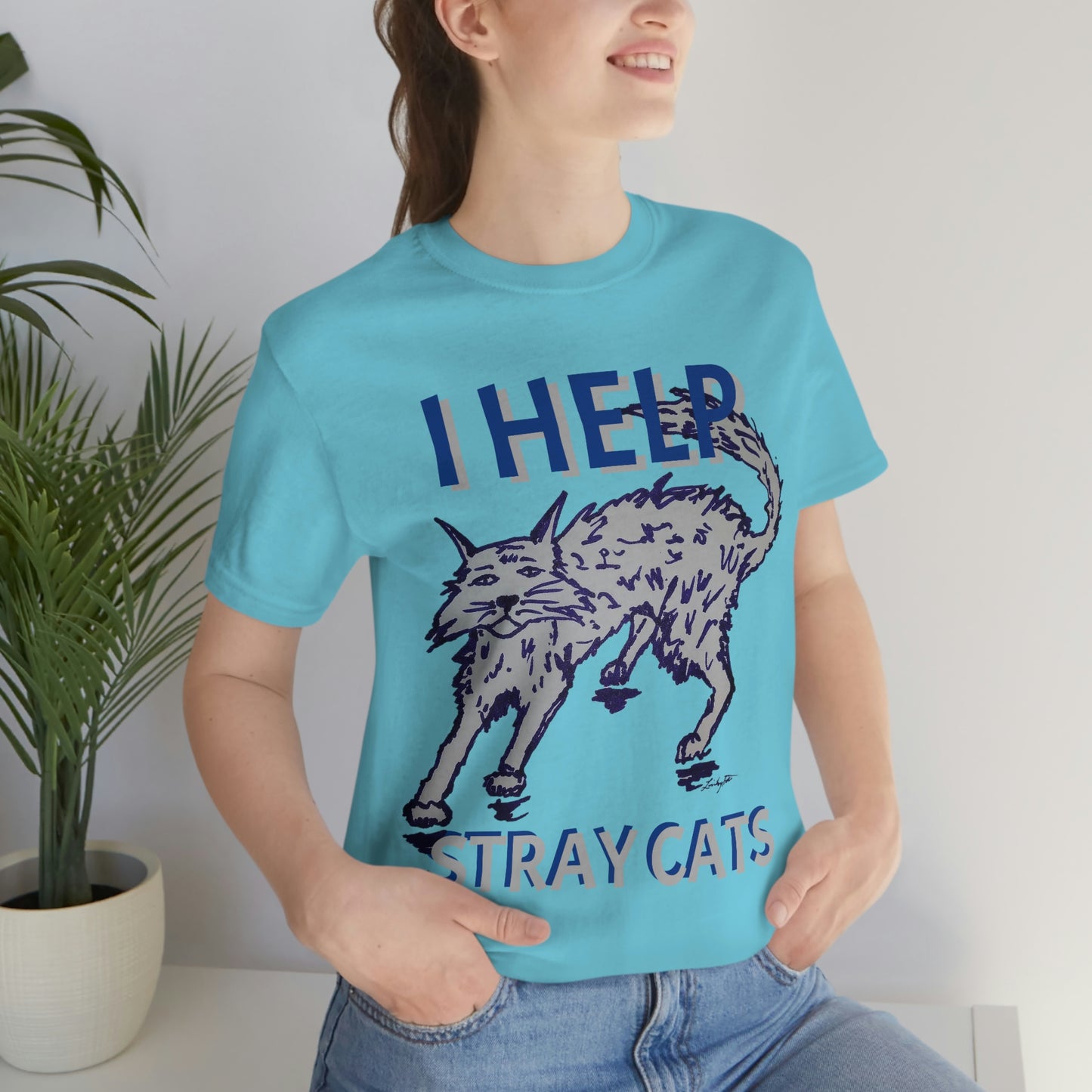 I HELP STRAY CATS Unisex Jersey Short Sleeve Tee