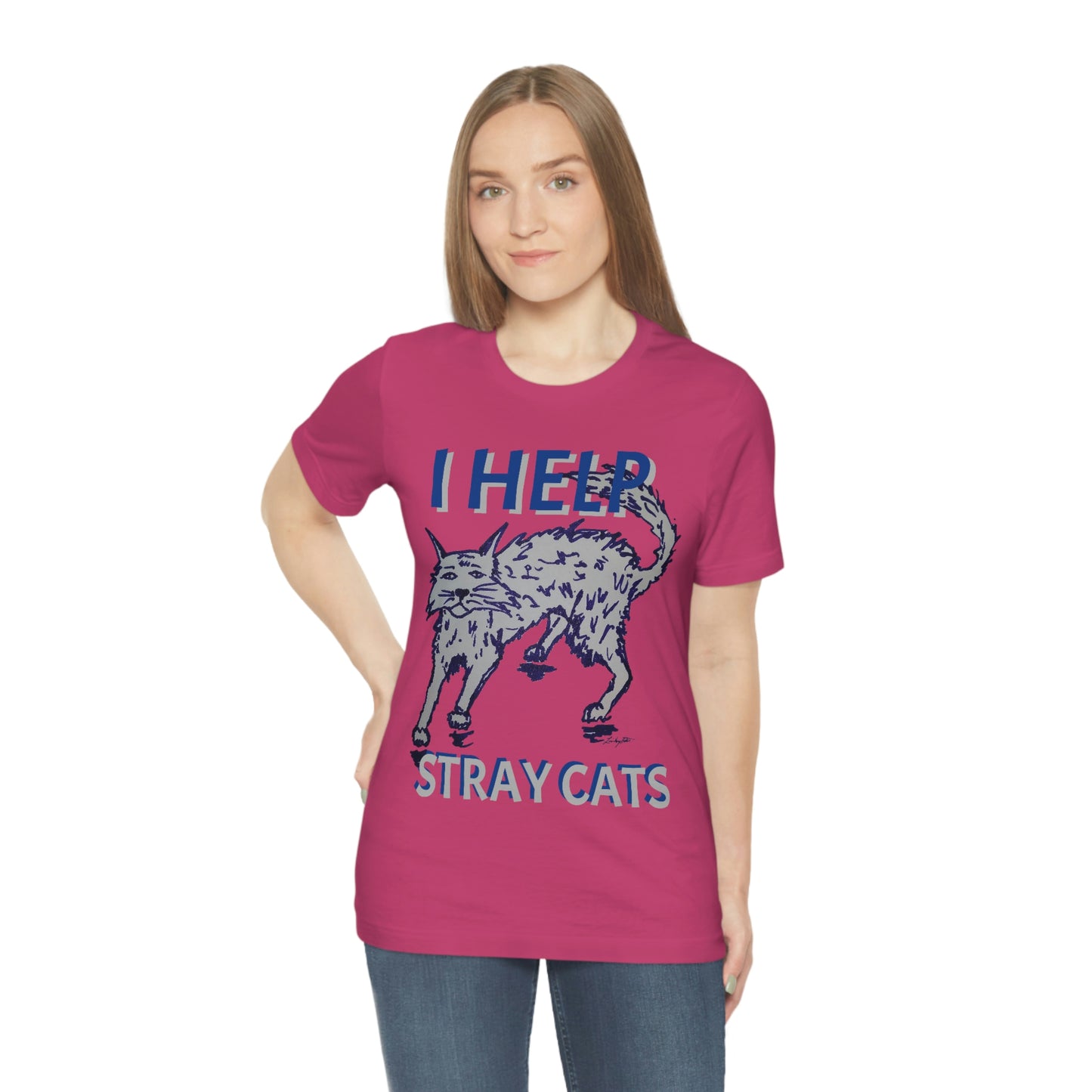 I HELP STRAY CATS Unisex Jersey Short Sleeve Tee