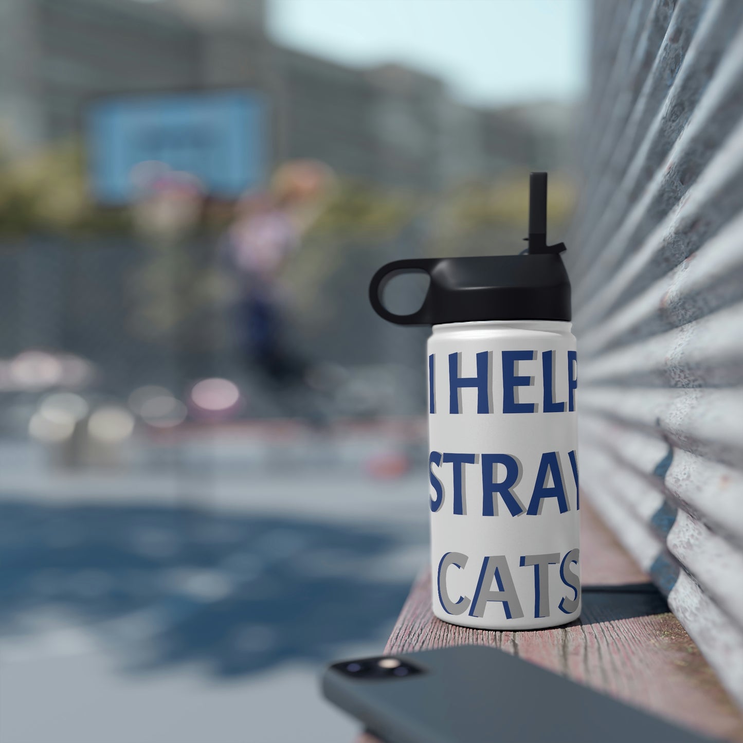 I HELP STRAY CATS Stainless Steel Water Bottle, Standard Lid