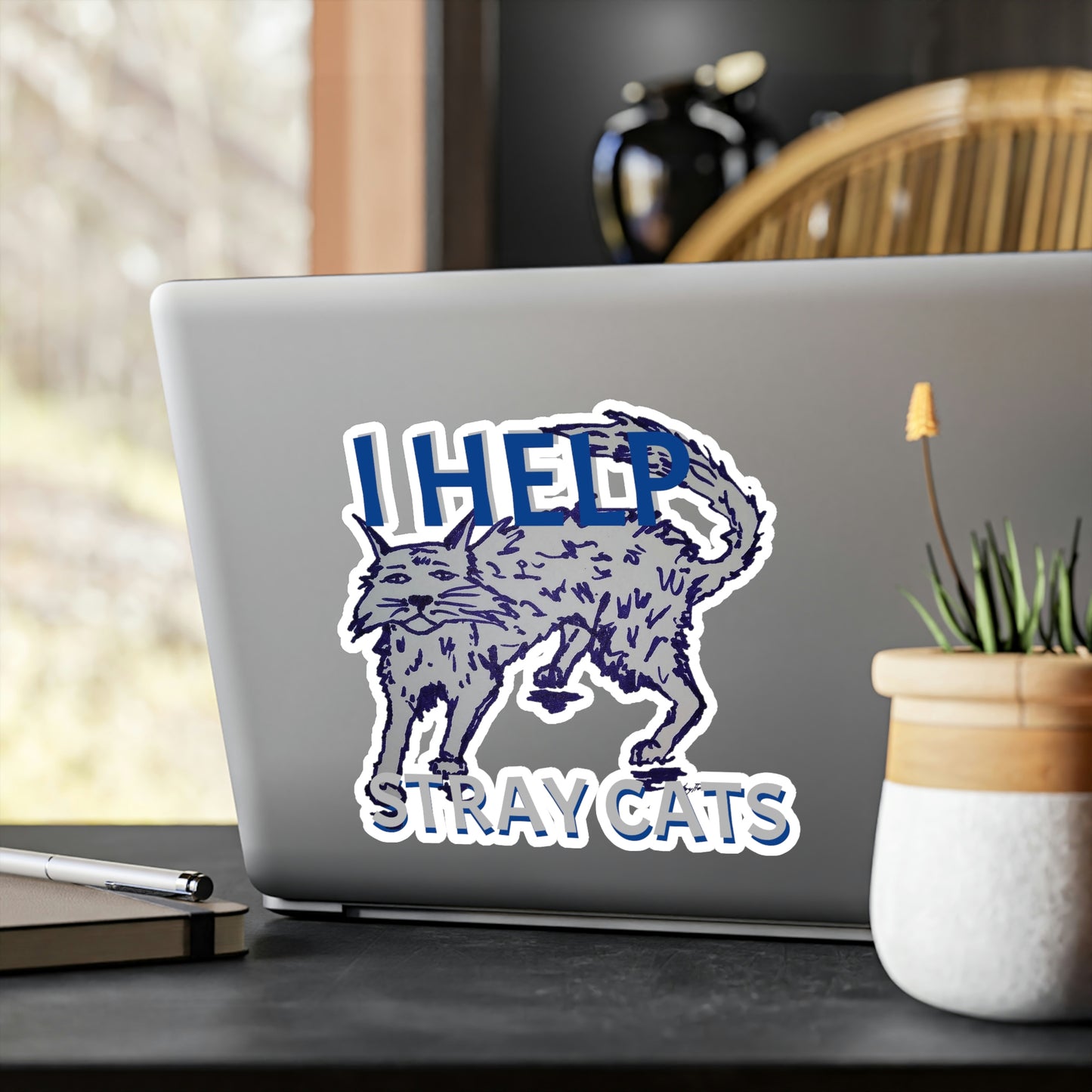 I HELP STRAY CATS Kiss-Cut Vinyl Decals