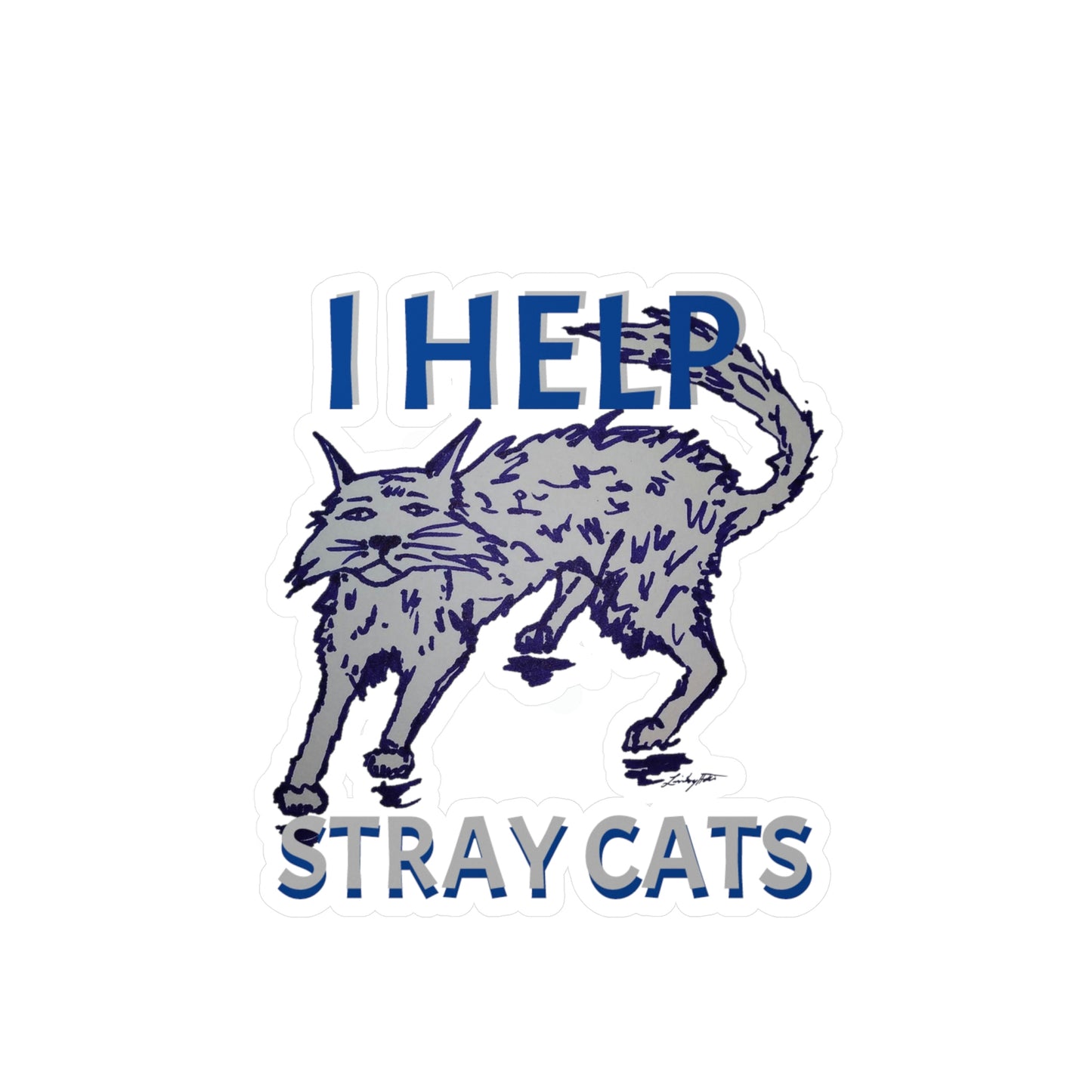 I HELP STRAY CATS Kiss-Cut Vinyl Decals