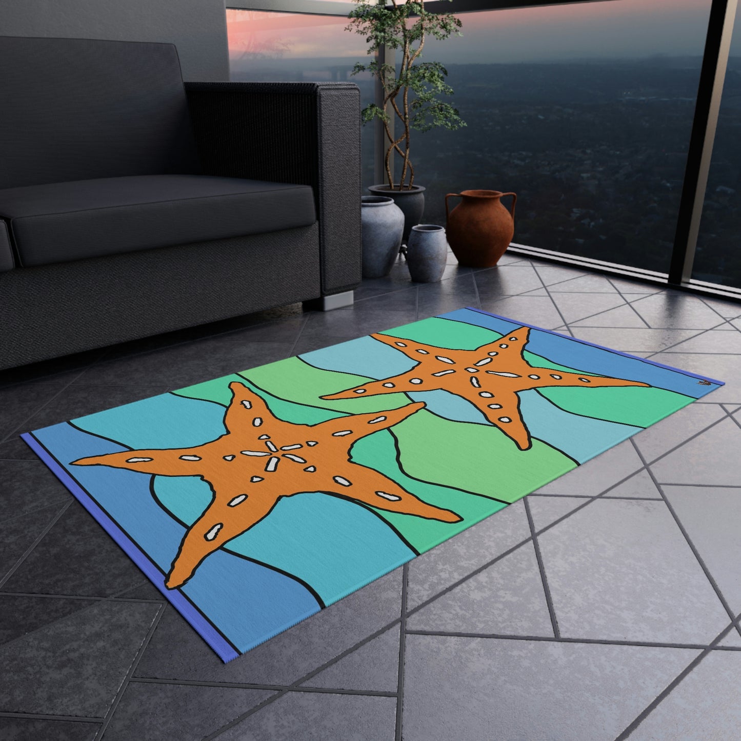 Starfish Art by Jan Outdoor Rug ♥ FREE SHIPPING