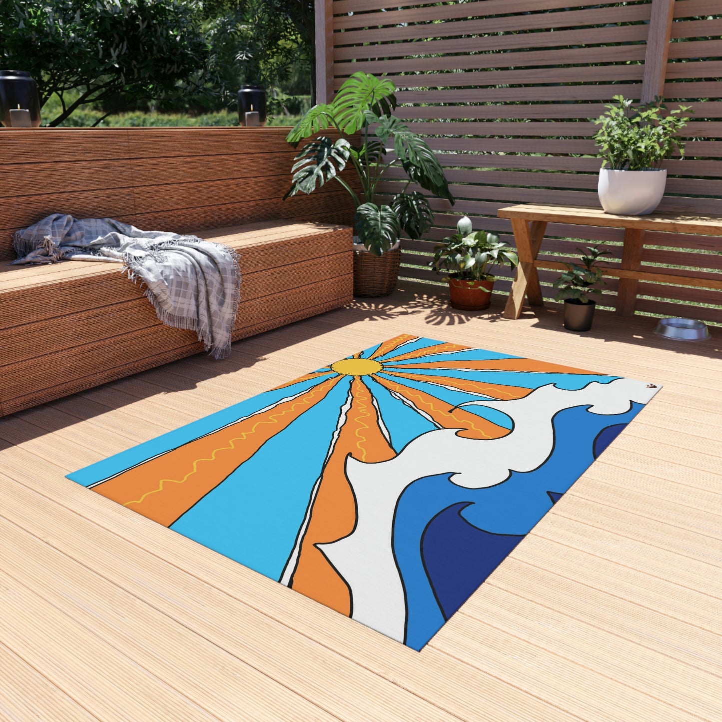 Ocean Sunrise Art by Jan Outdoor Rug ♥ FREE SHIPPING