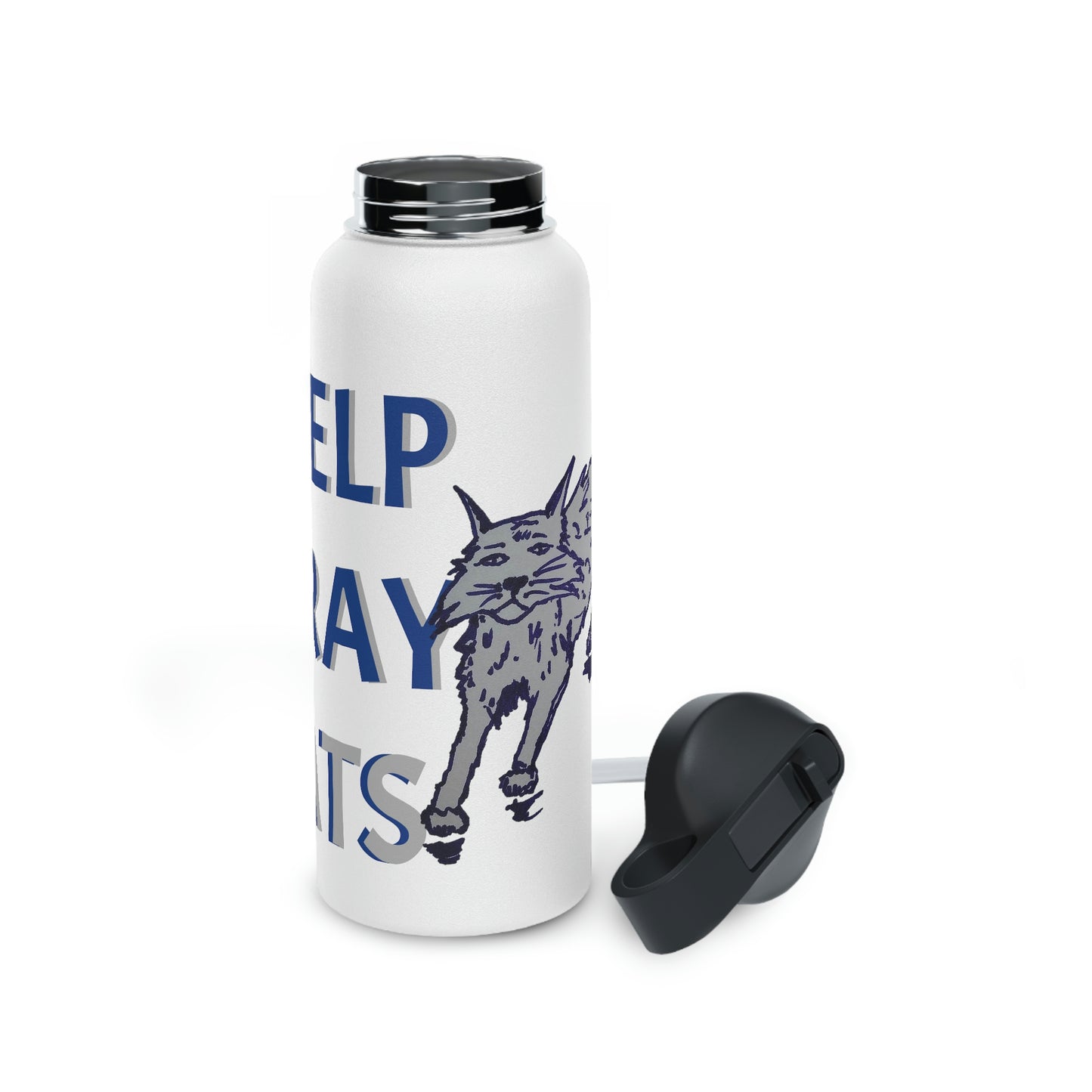 I HELP STRAY CATS Stainless Steel Water Bottle, Standard Lid