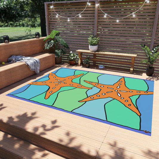 Starfish Art by Jan Outdoor Rug ♥ FREE SHIPPING