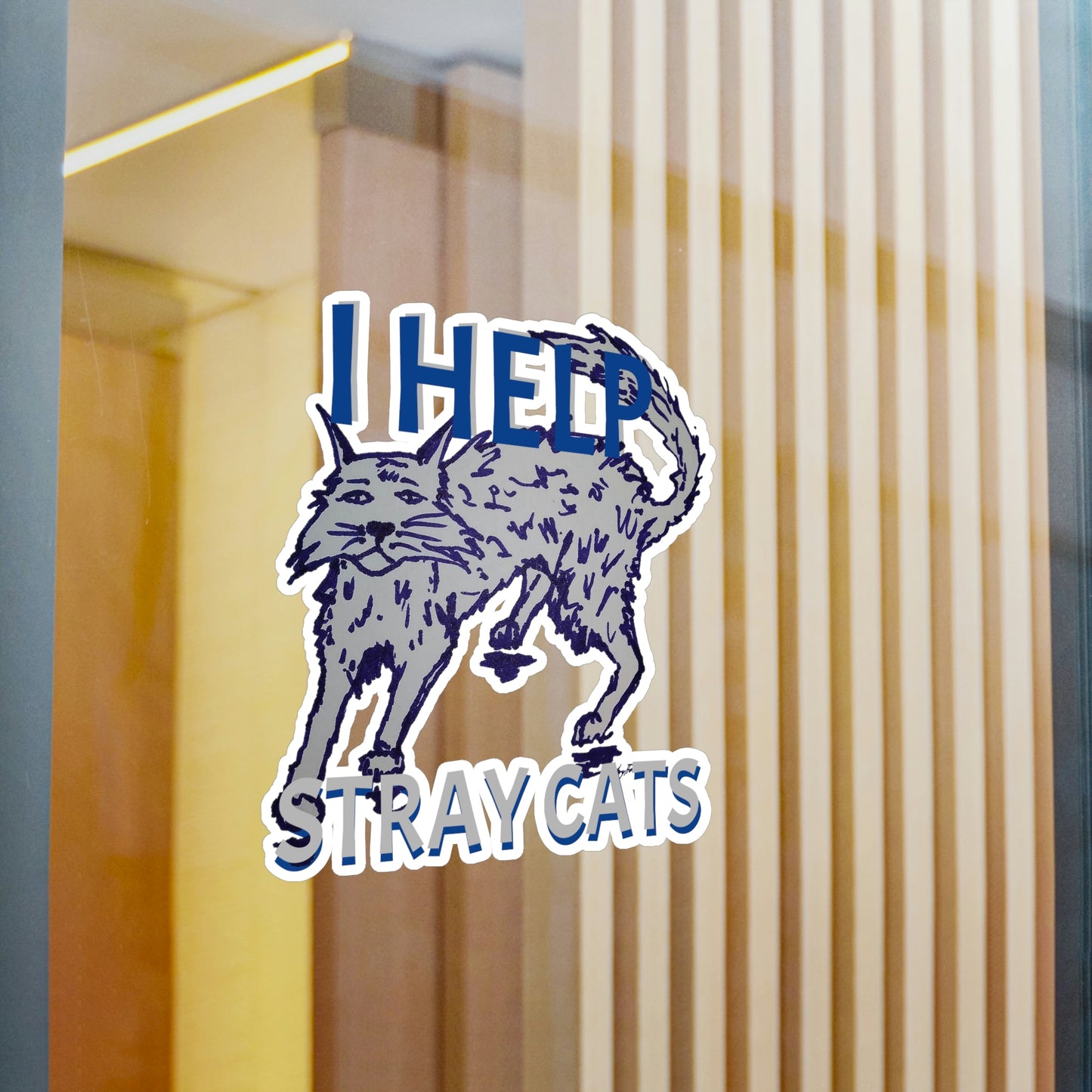 I HELP STRAY CATS Kiss-Cut Vinyl Decals