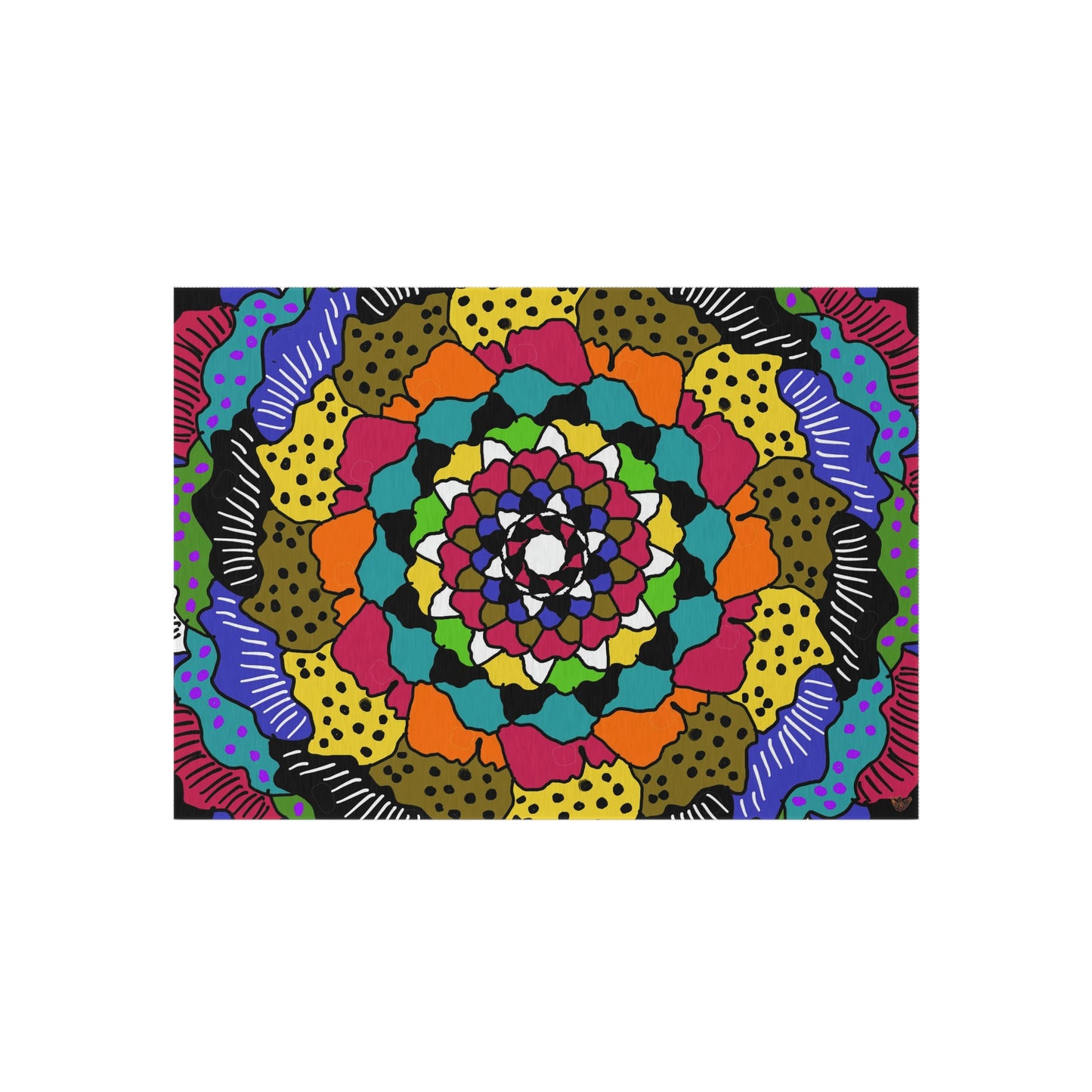 Kaleidoscope of Colors Art by Jan Outdoor Rug ♥ FREE SHIPPING