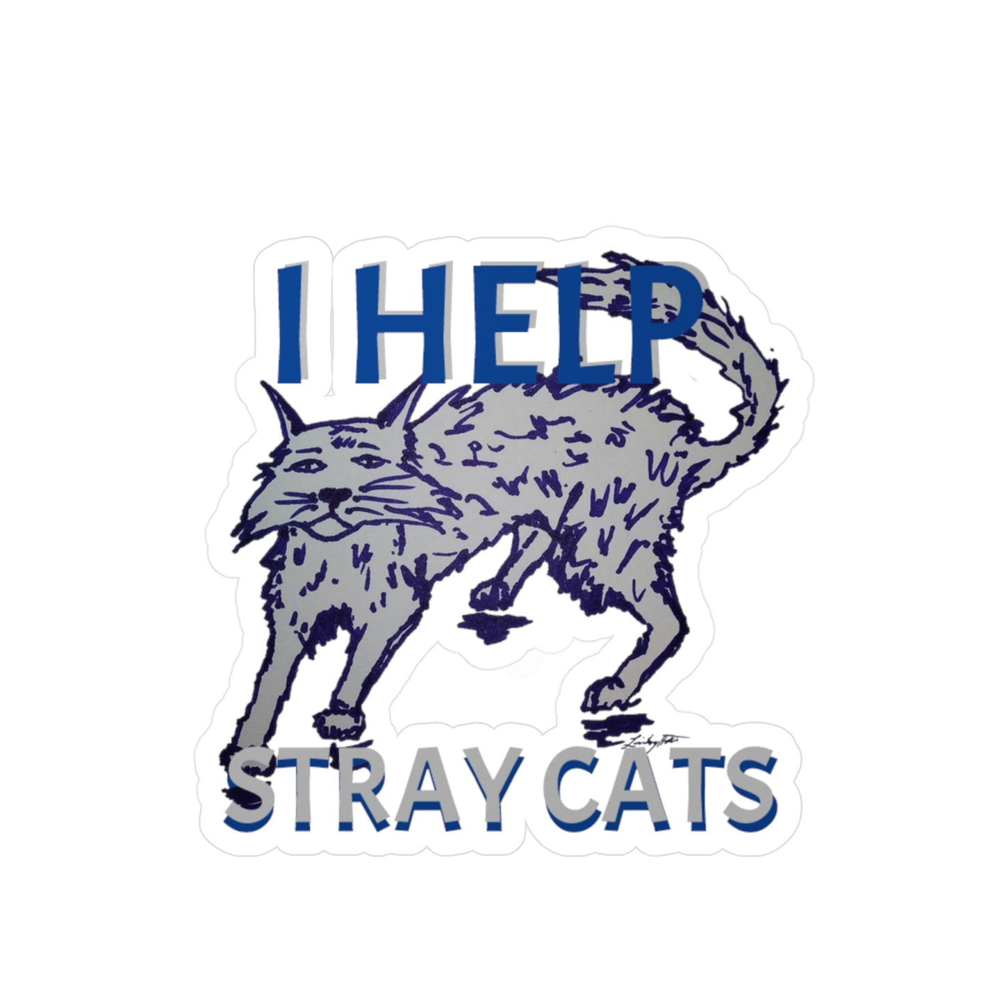 I HELP STRAY CATS Kiss-Cut Vinyl Decals