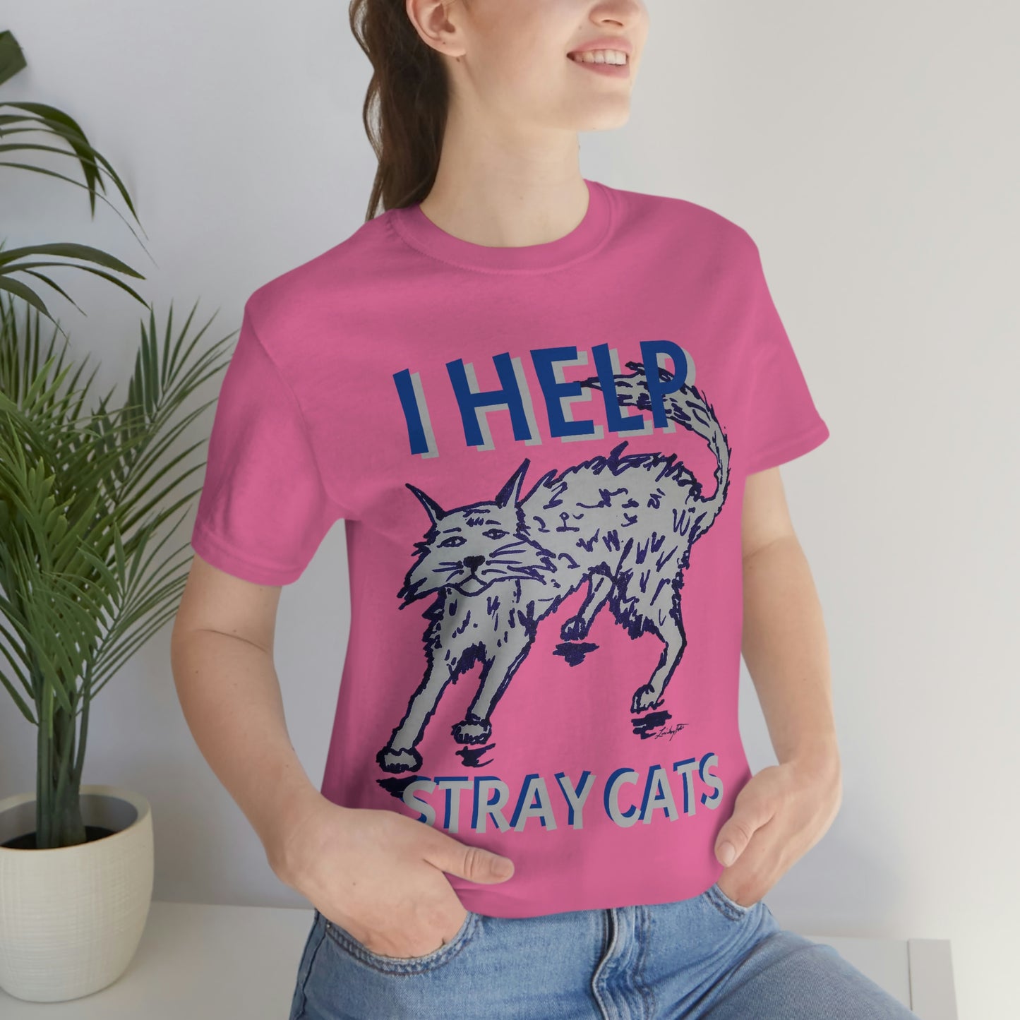 I HELP STRAY CATS Unisex Jersey Short Sleeve Tee