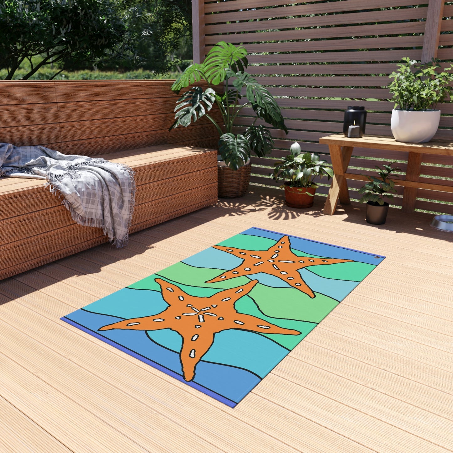 Starfish Art by Jan Outdoor Rug ♥ FREE SHIPPING